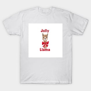 Jolly Llama Christmas Tee shirt T-Shirt